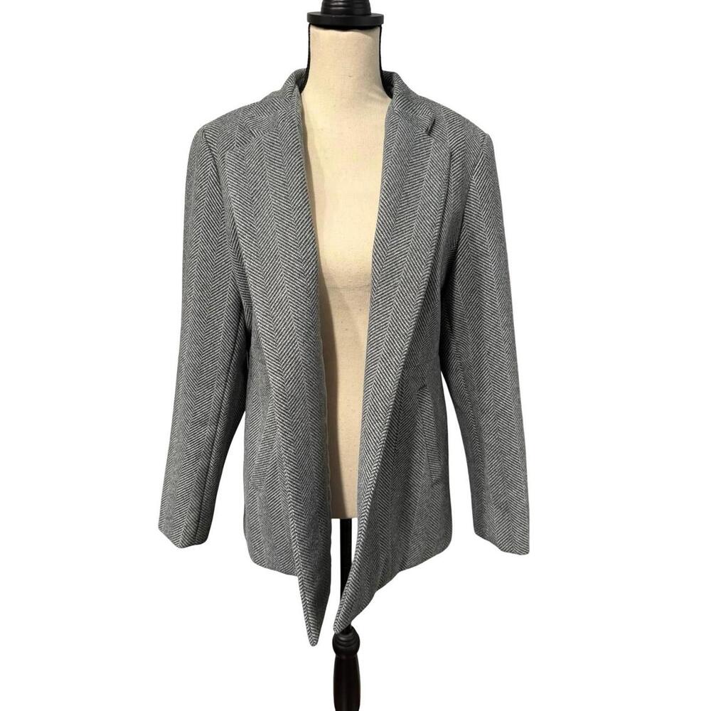 ChouYatou Sage and Dark Gray Two-Tone Coat Size L